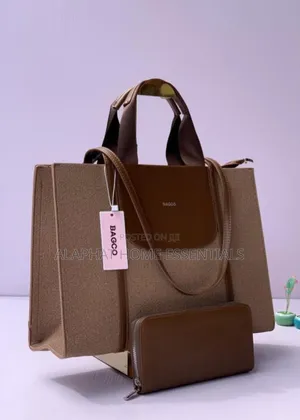 BAGCO Large 2-Piece Structured Tote and Wallet Set