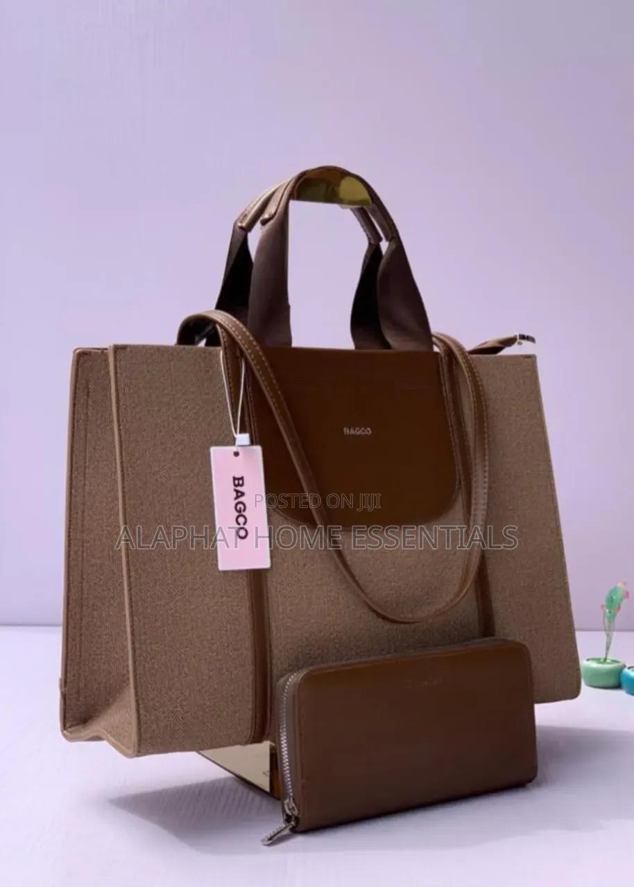 BAGCO Large 2-Piece Structured Tote and Wallet Set