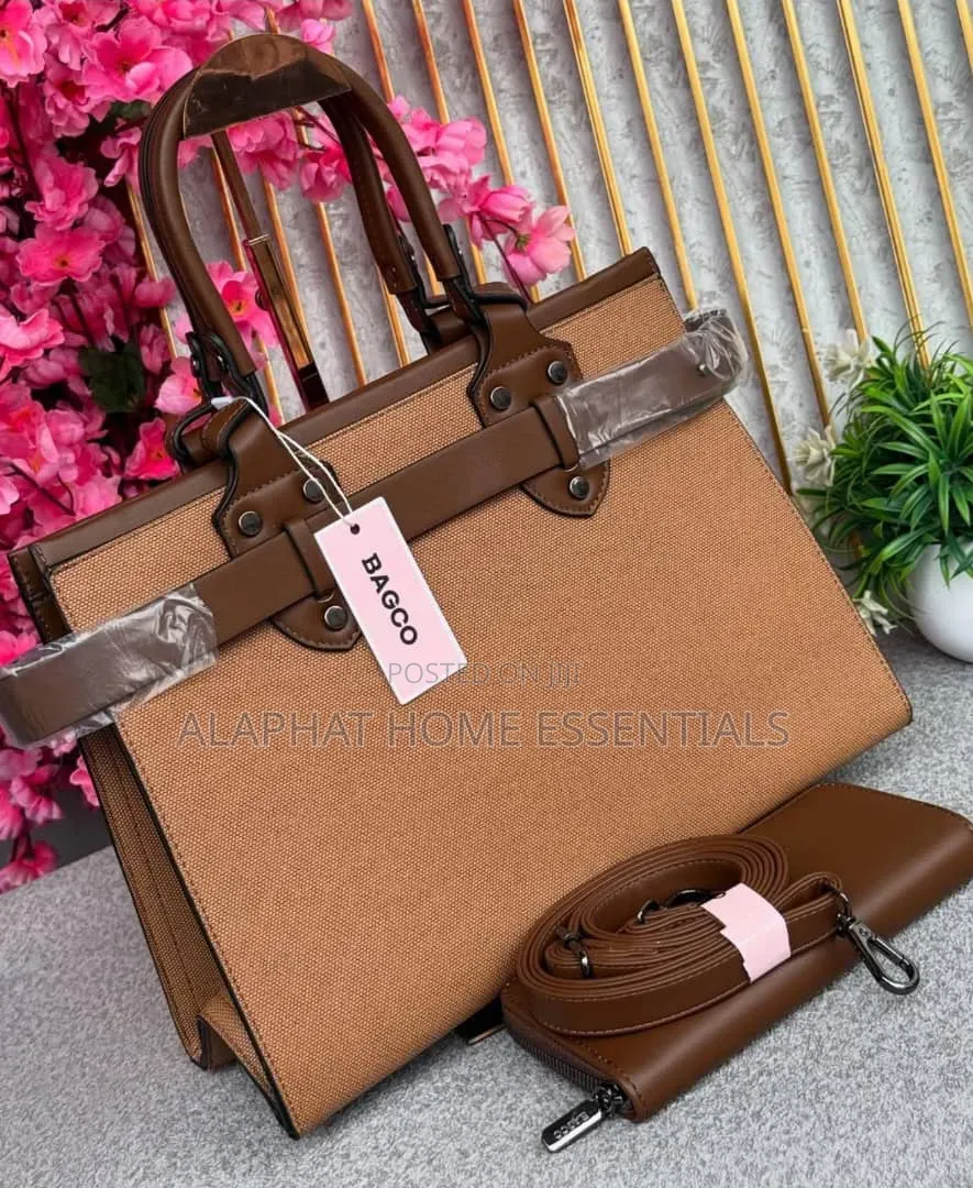 BAGCO Large 2-Piece Structured Tote and Wallet Set