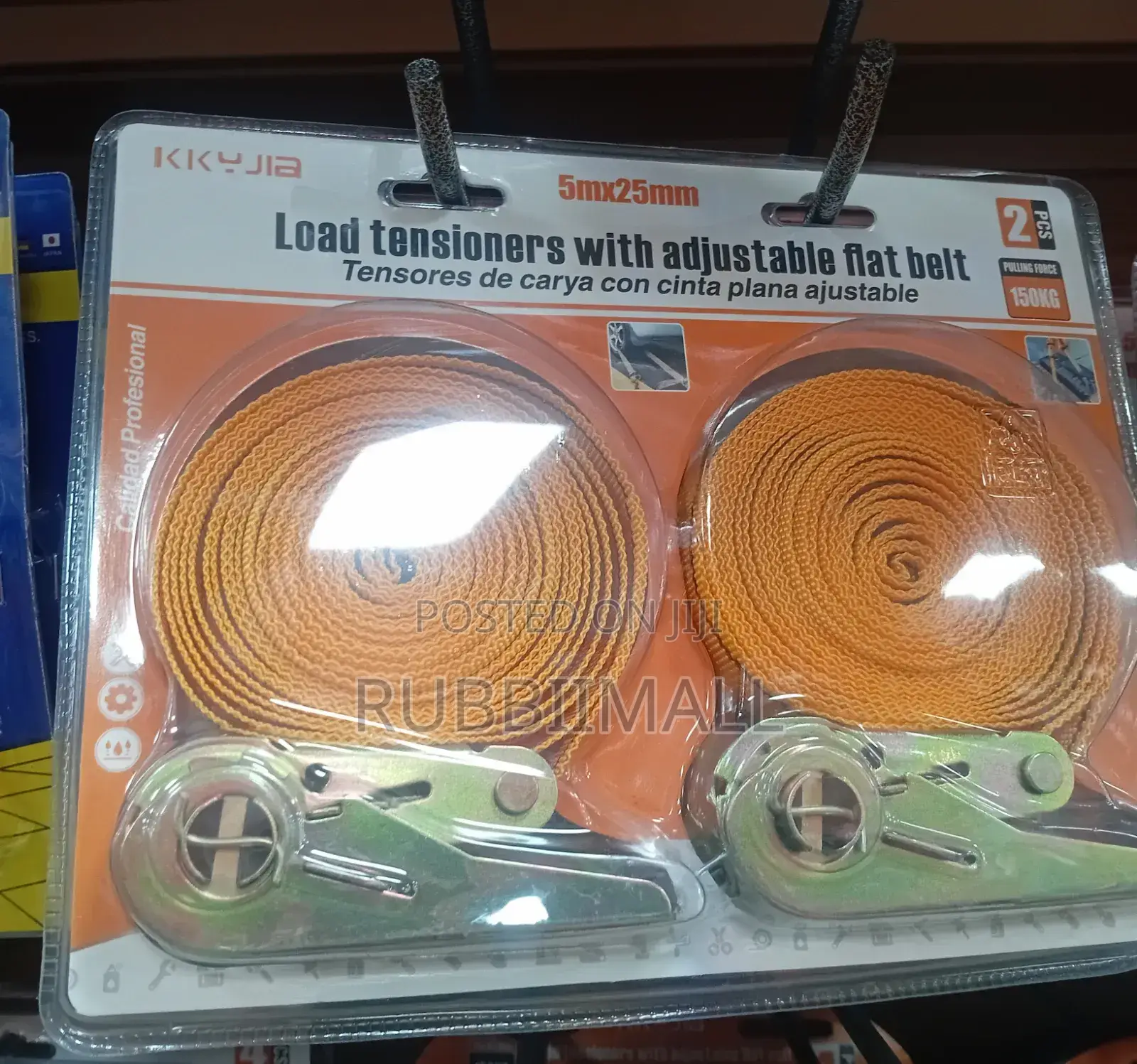 2-Piece Orange 5m X 25mm Load Tensioners 150Kg