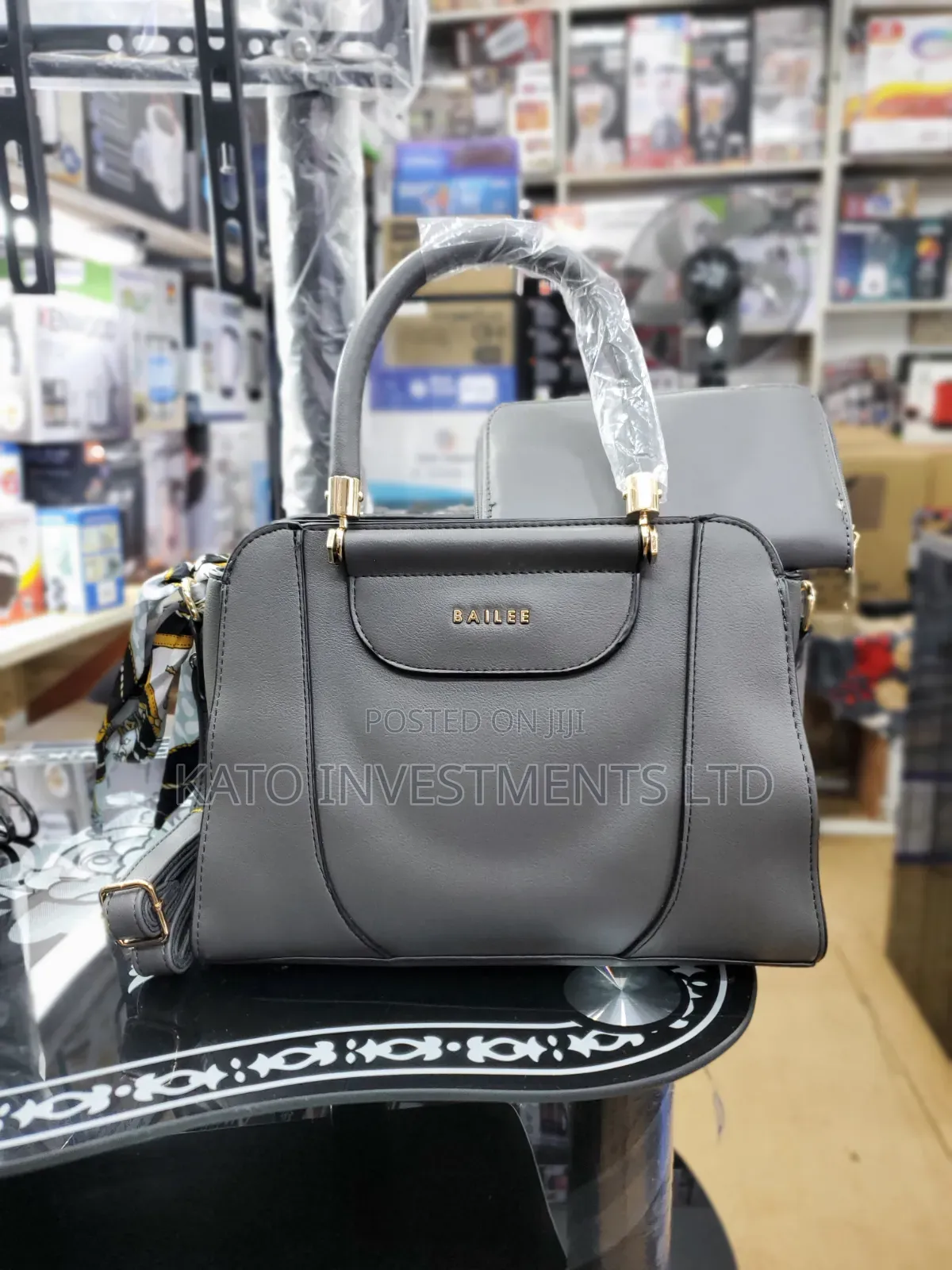 Grey Bailee Top-Handle Handbag Set