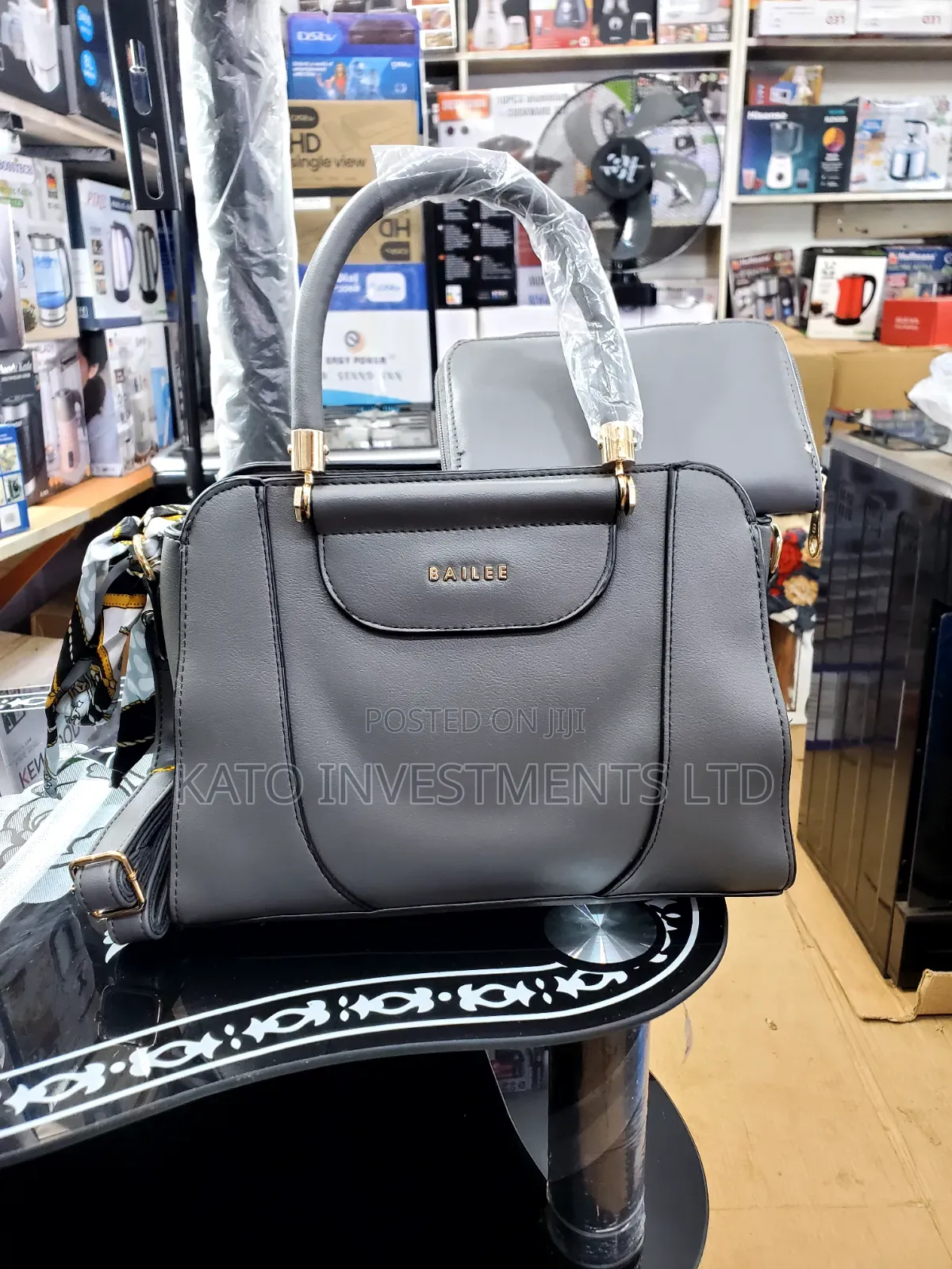 Grey Bailee Top-Handle Handbag Set