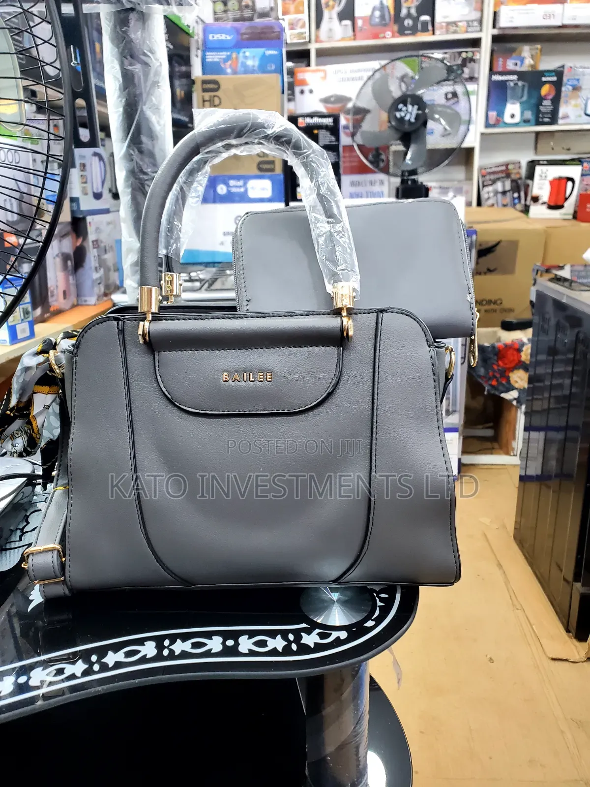 Grey Bailee Top-Handle Handbag Set