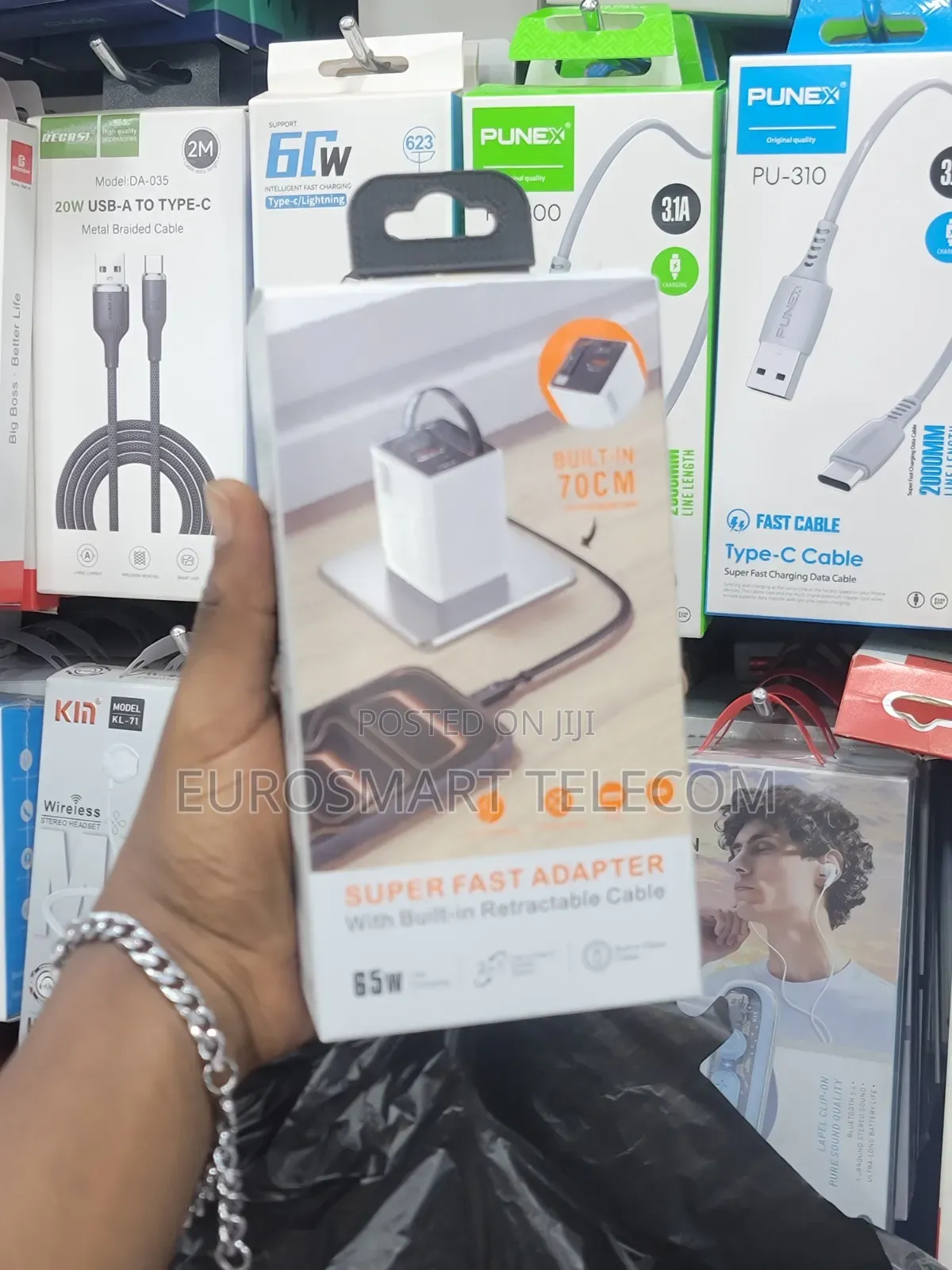 Gan 65wat Super Fast Retractable Cable Charger