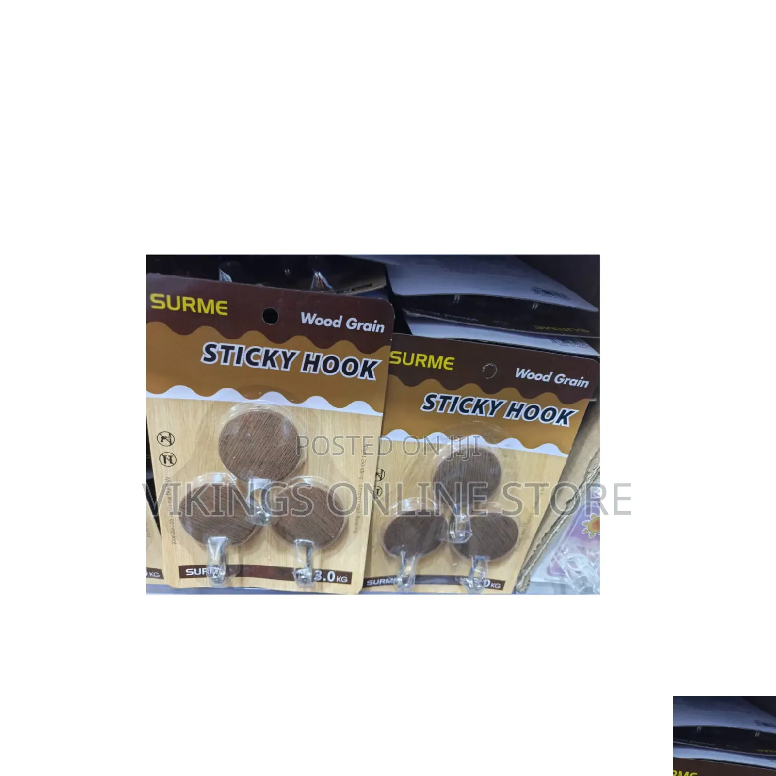 Set of Surme Wood Grain Sticky Hooks