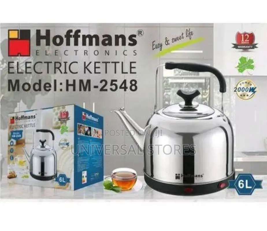 Hoffmans 6L Electric Fast Boiling With Auto Turn Off Kettle 2000W