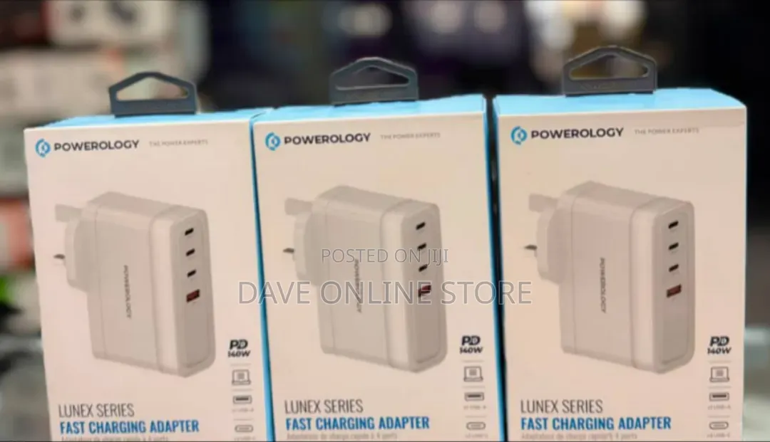 Powerology Lunex Series Fast Charging Adapter PD 140W.