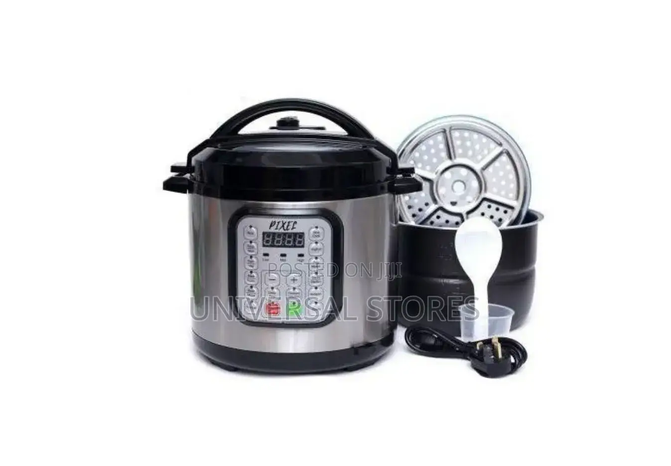 Pixel 7L Electric Pressure Cooker PlX 2011A With Steamer - Silver