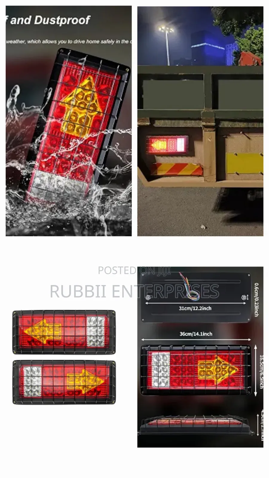 Rectangular LED Trailer Tail Lights With Arrow Indicator 1 PC