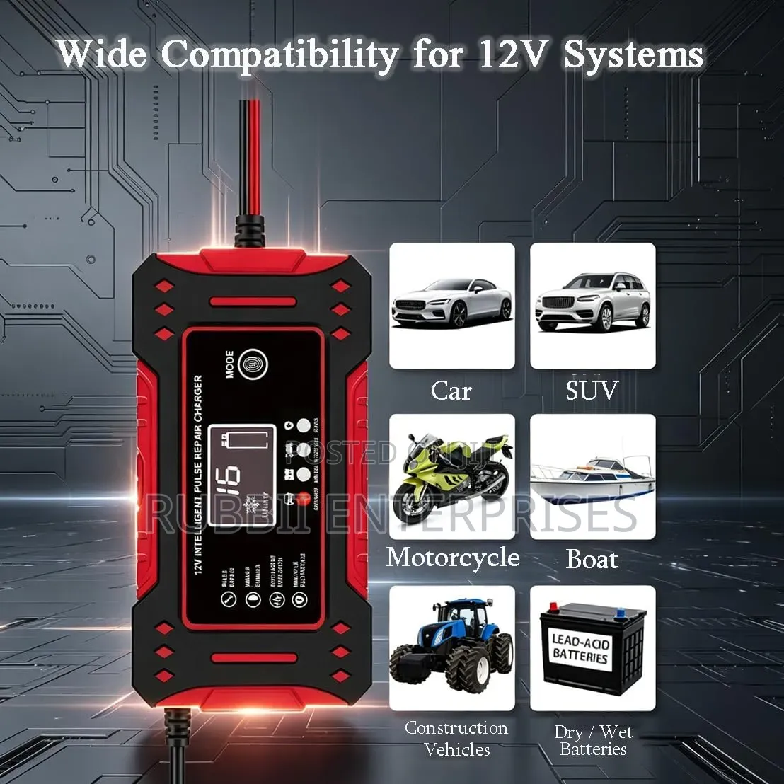 12V Intelligent Pulse Repair Battery Charger