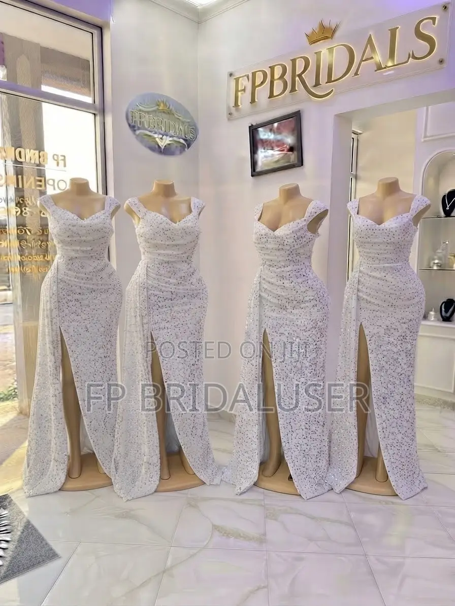 White Maids Off Shoulder Dresses Hire