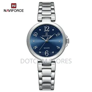 Naviforce Ladies Watch NF501 Silver Blue Bracelet Straps