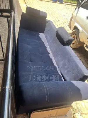 Blue 7 Seater L Couch,