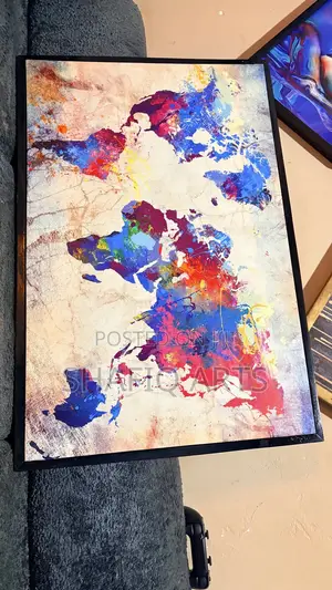 World Map Art Frames Canvas for Office