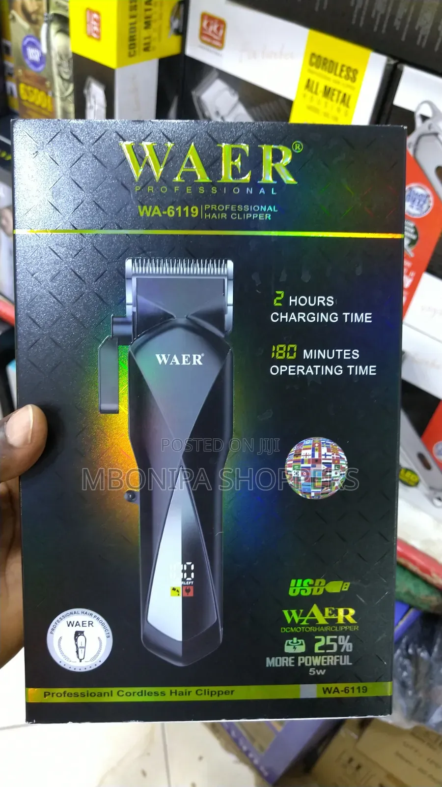 WAER Professional Electric Hair Clipper for Barber Shop LED Display