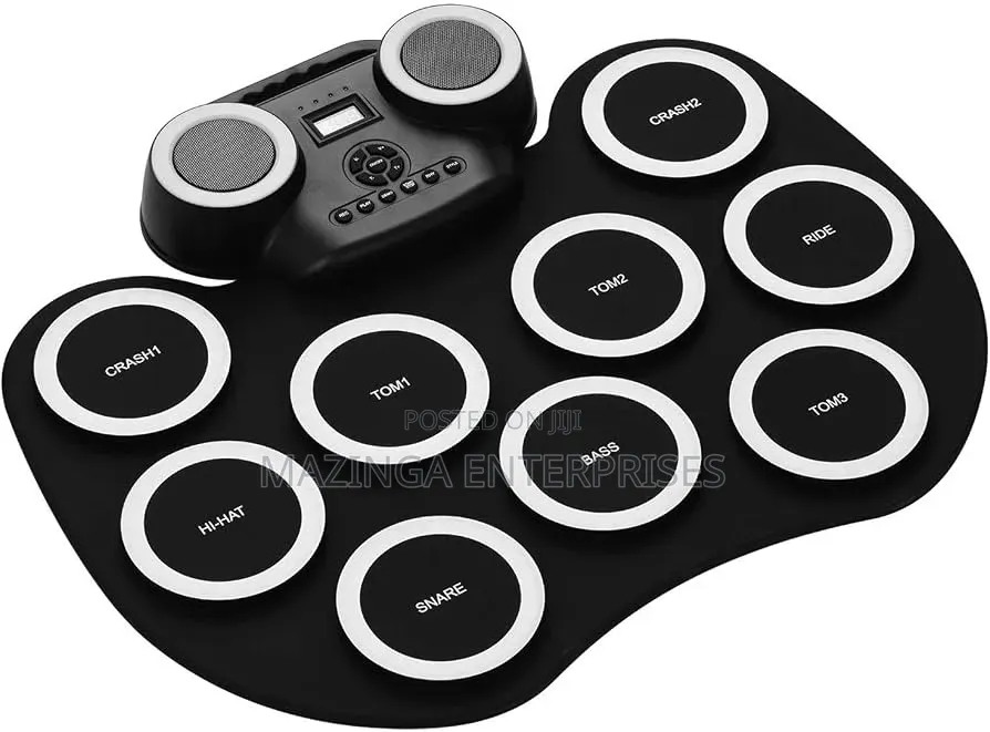Portable Roll Up Electronic Drum Pad WTH Built in Speakers,Foot Pedals