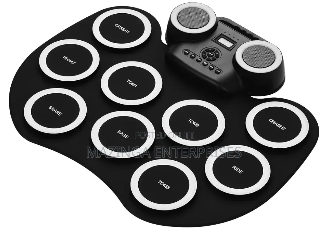 Portable Roll Up Electronic Drum Pad WTH Built in Speakers,Foot Pedals