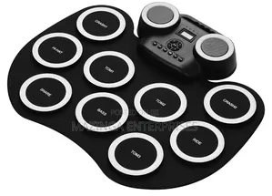 Portable Roll Up Electronic Drum Pad WTH Built in Speakers,Foot Pedals