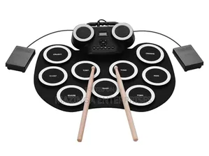 Portable Roll Up Electronic Drum Pad WTH Built in Speakers,Foot Pedals