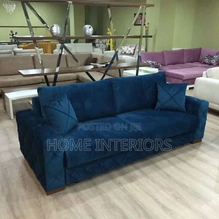Three Seater Sofa in Green or Navy Blue