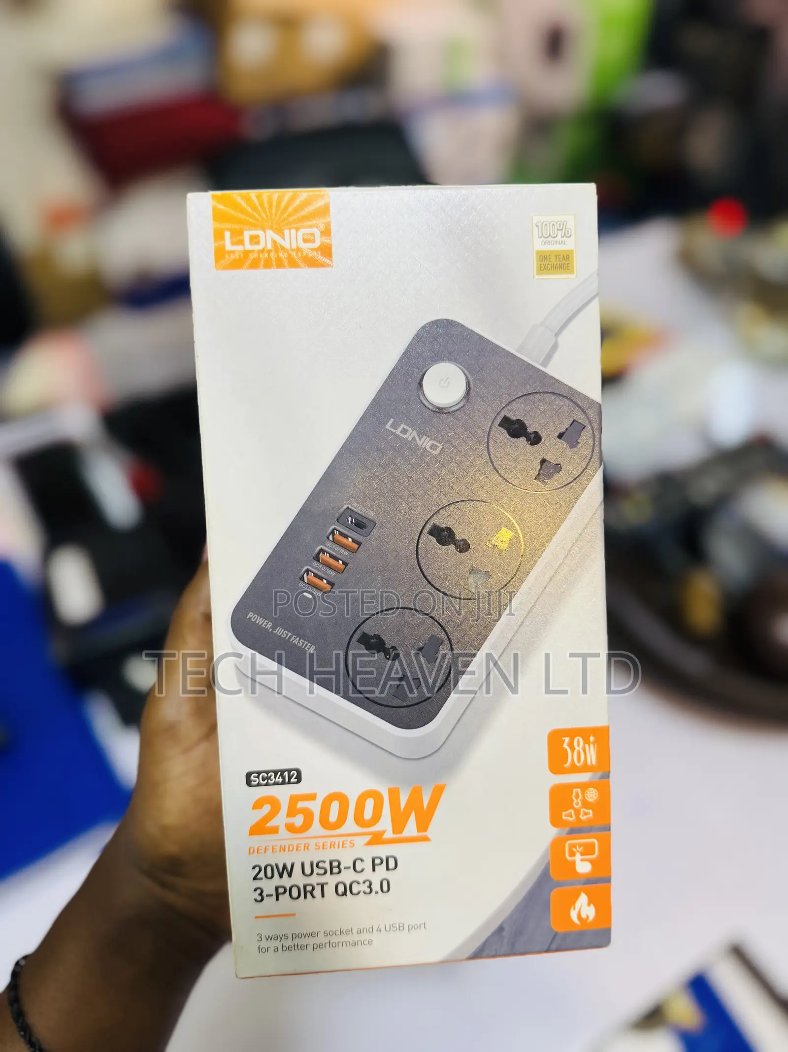 Original Power Socket With 3 Outlets Fast Charging USB-C