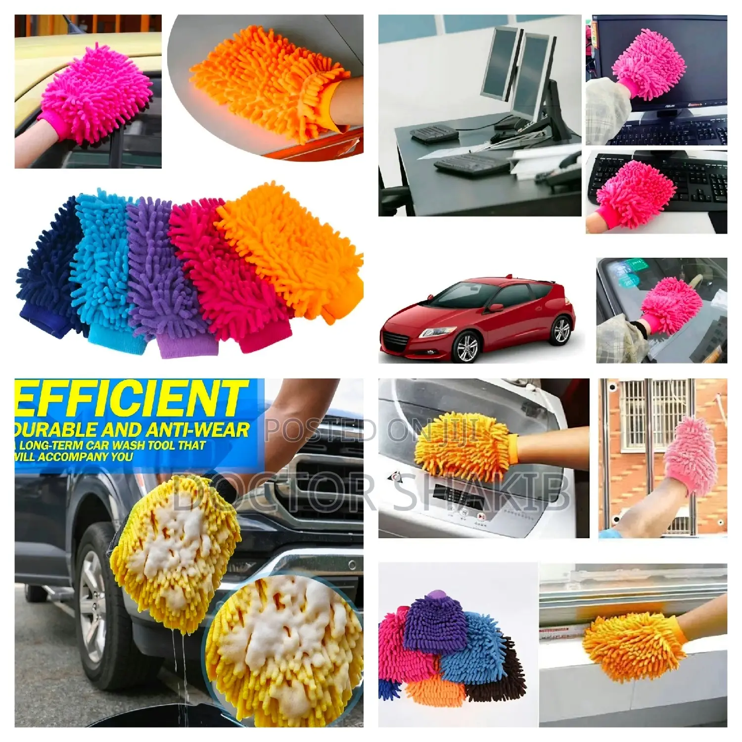 5pcs Microfiber Car Wash Mitt Scratch Free