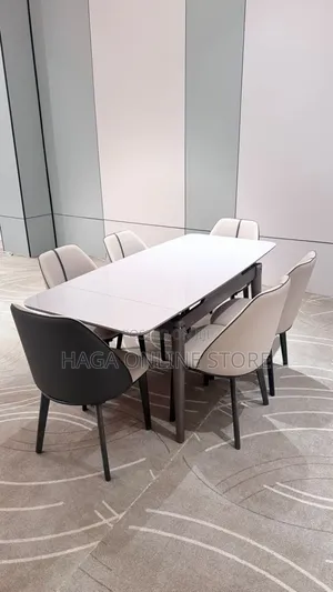Six Seaters Glass Dinning Table