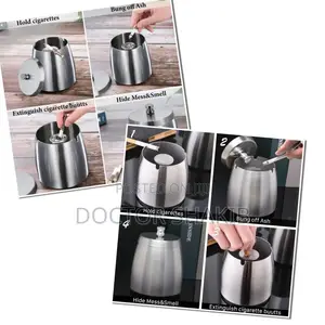 Stainless Steel Windproof Ashtray for Cigarettes