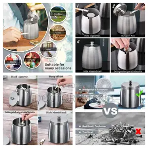 Stainless Steel Windproof Ashtray for Cigarettes