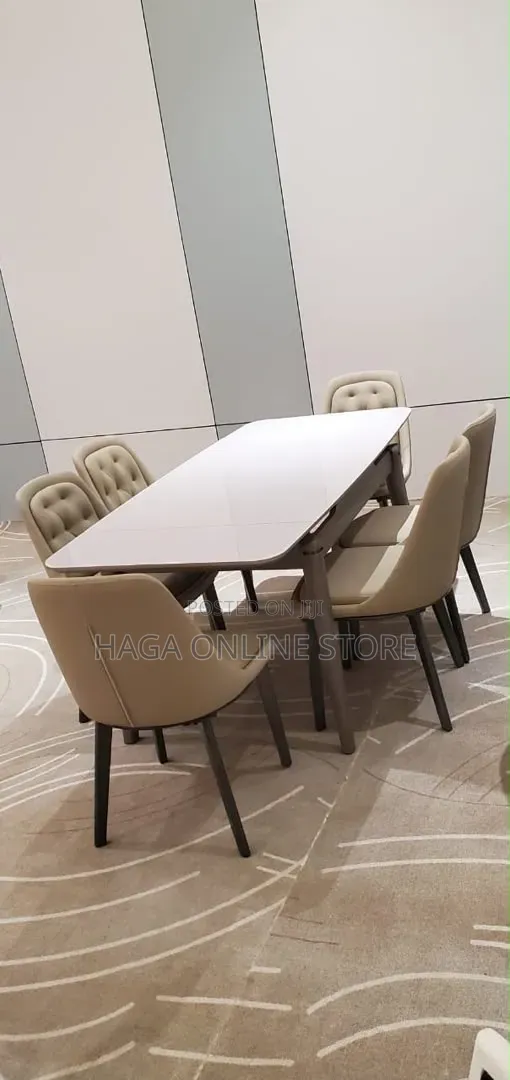 Cream Leather Chair Dinning