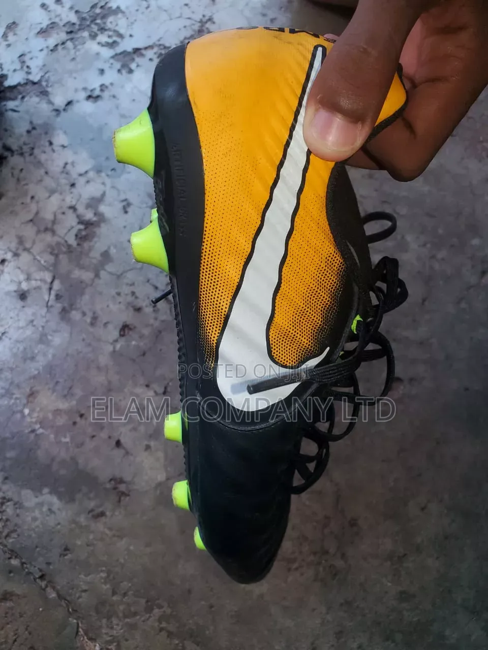 Black Yellow Football Boots – Nike Style – Size Available