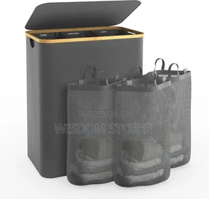 160L Large Laundry Hamper 3 Section