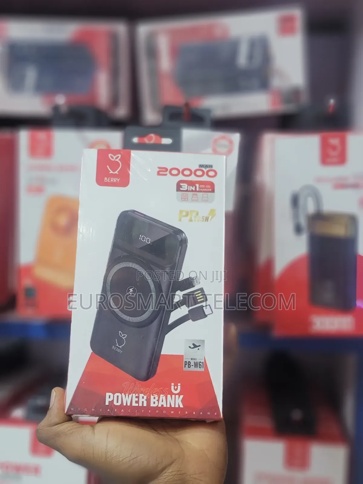 Berry 3 in 1 Wireless Power Bank PB-W61,20000mah