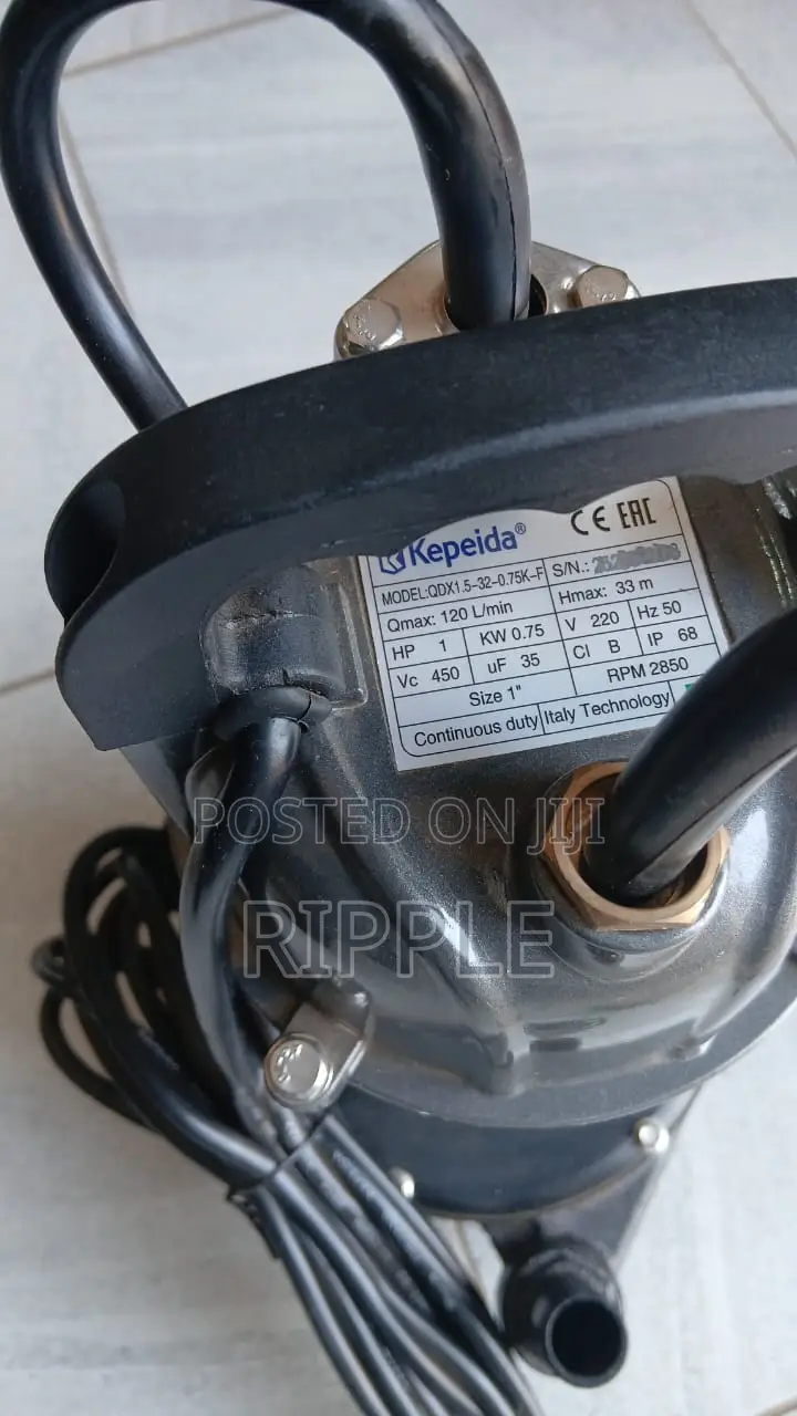 0.75kW AC Submersible Water Pump 33m Head 7,200l/H 220V | 1" Outlet