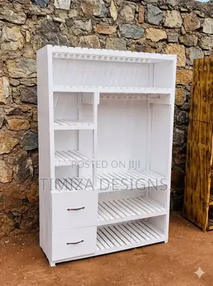 Wooden Open Closet - White