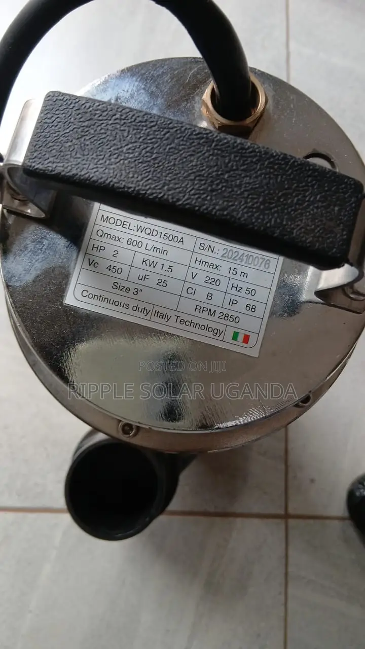 1.5kW AC Submersible Sewage Pump 36,000l/H 15m Head | 3" Outlet
