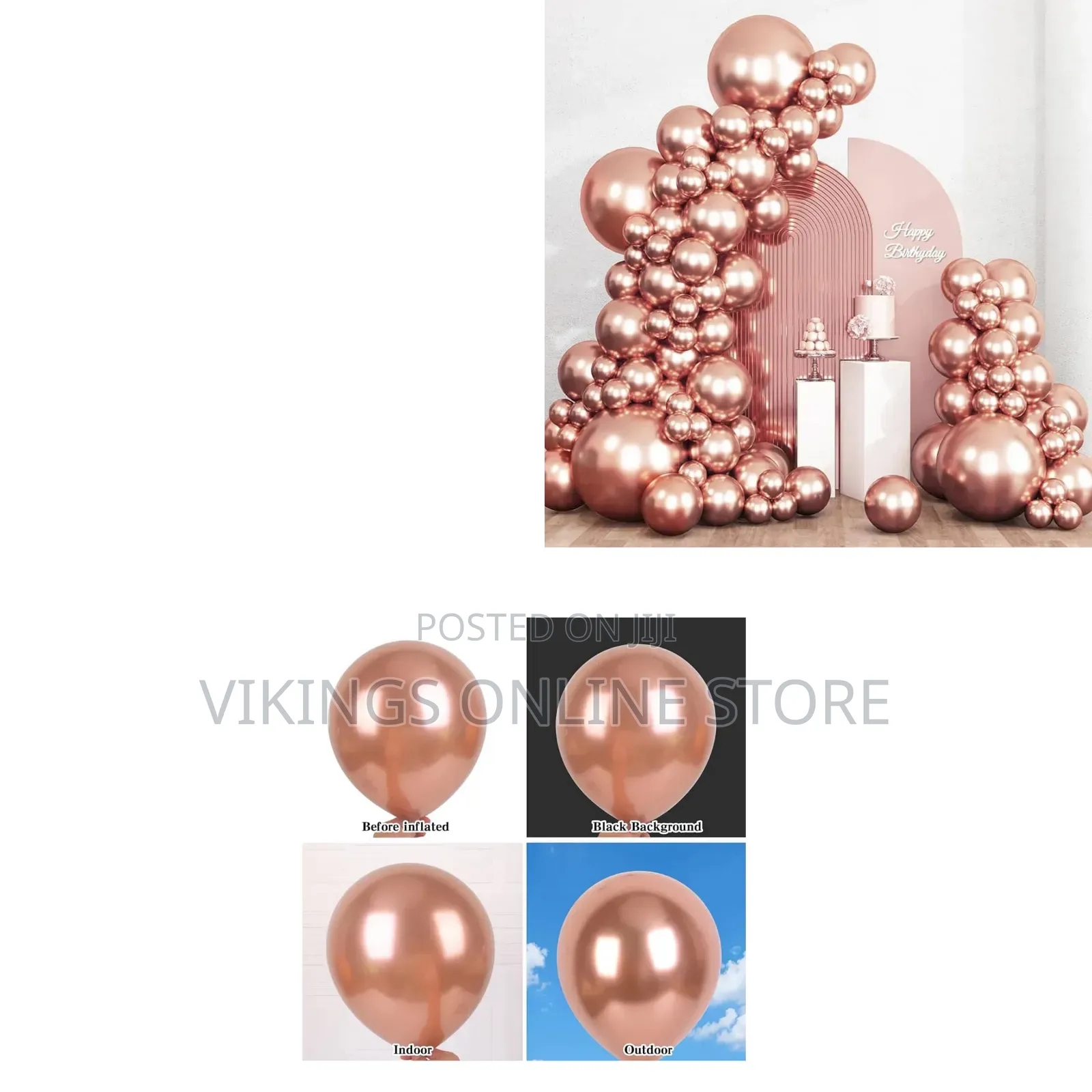 Metallic Rose Gold Balloons 12 Inch, Rose Gold Chrome Balloons