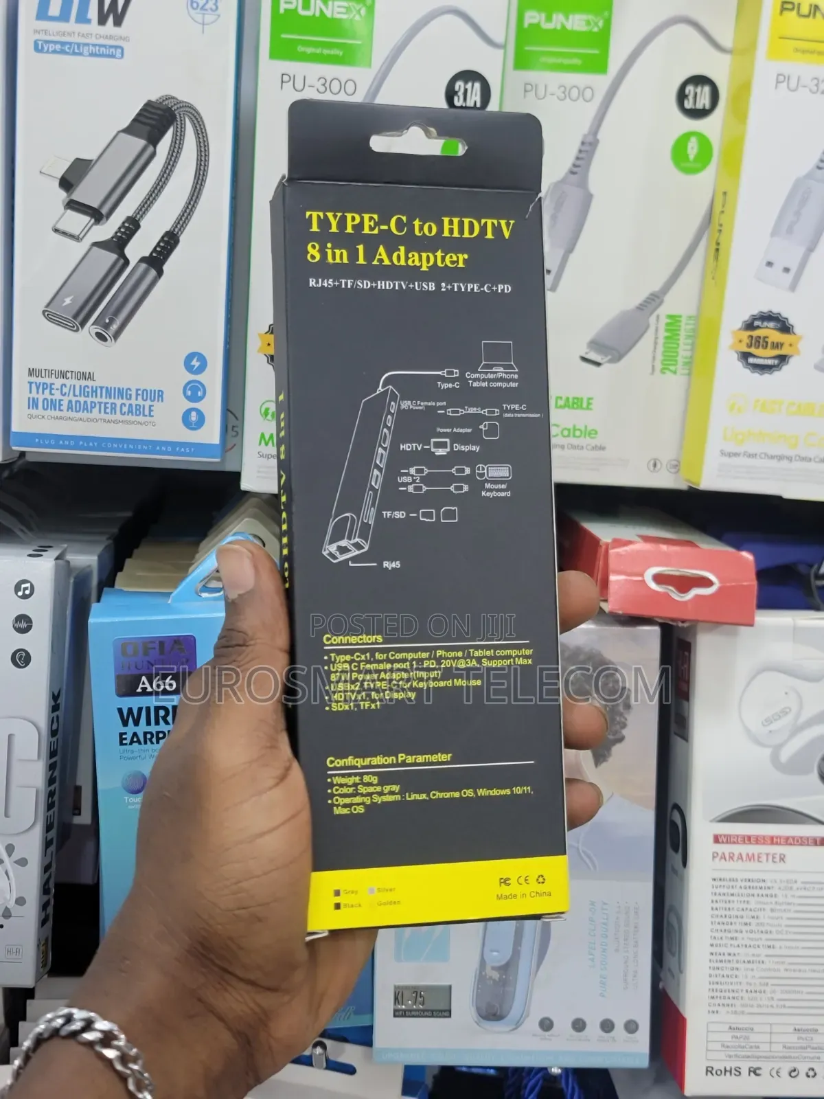 Type C to HDTV 8 in 1 Hub