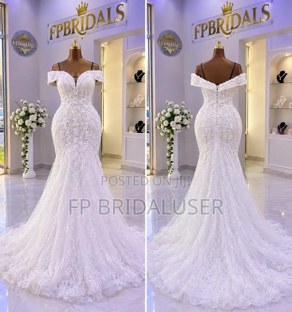 White Mermaid Wedding Dress for Hire