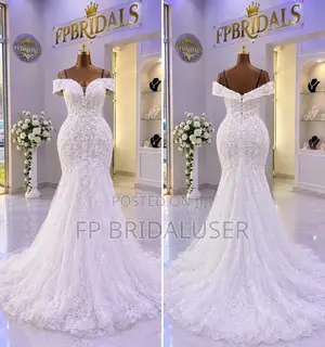 White Mermaid Wedding Dress for Hire