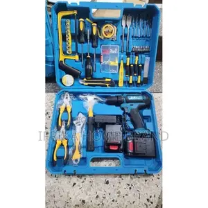 Multi-Piece Cordless Drill and Hand Tool Set With 2 Batteries