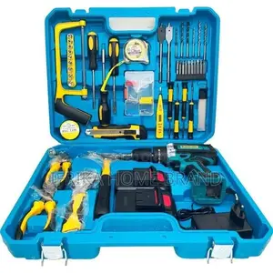 Multi-Piece Cordless Drill and Hand Tool Set With 2 Batteries