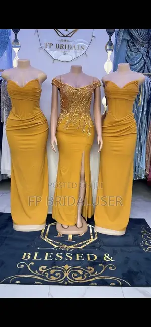 Mustard Bridesmaids Dresses for Hire