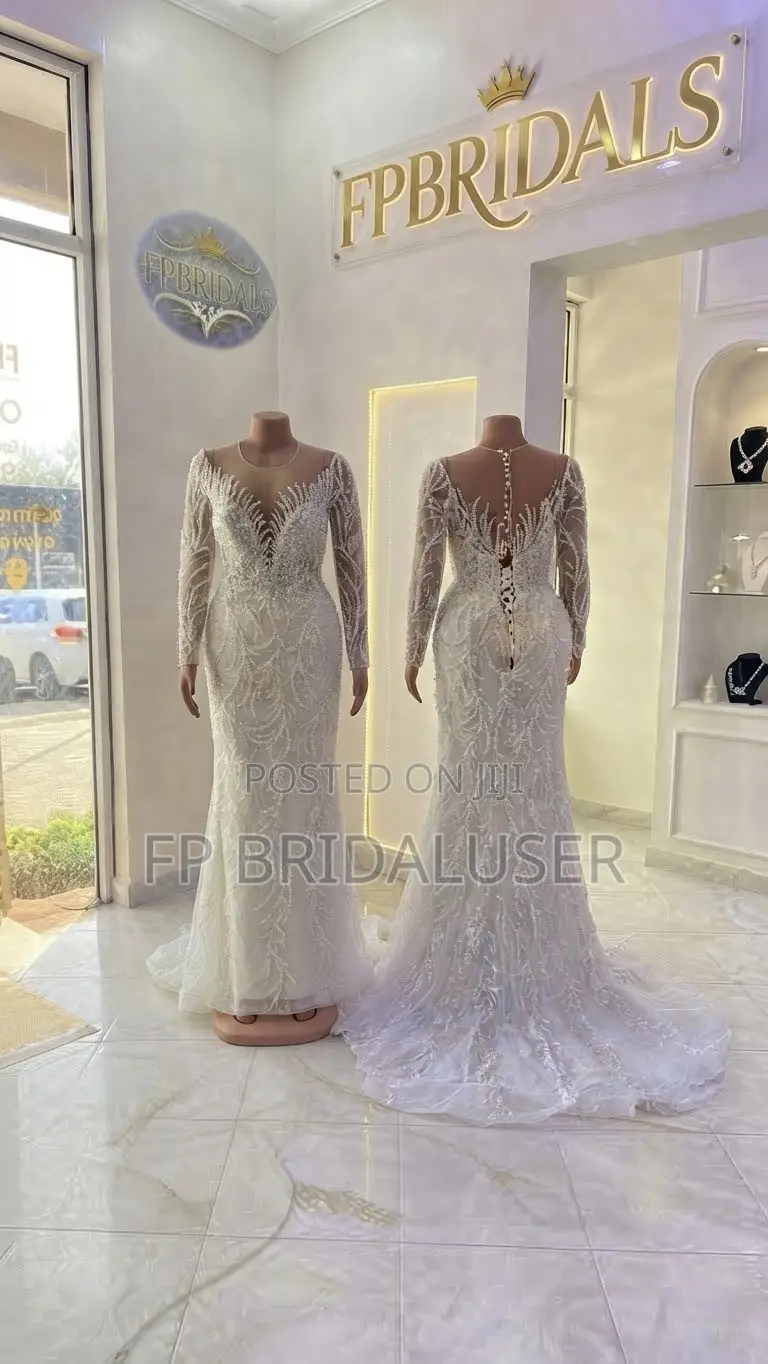 Longsleeved Beaded Gown for Hire