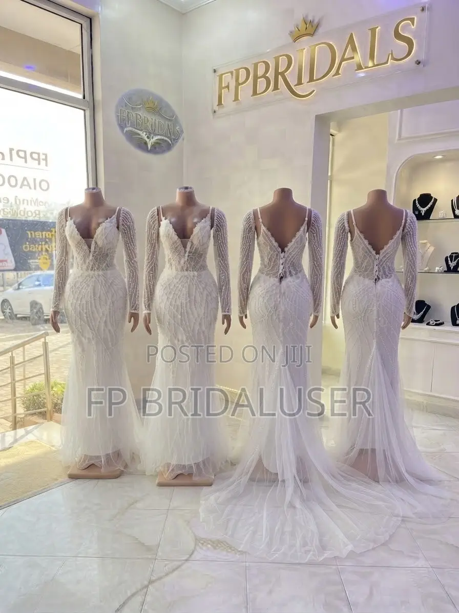 Longsleeved Beaded Gown for Hire