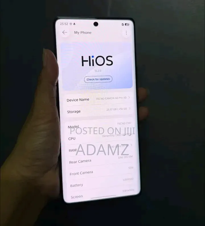New Tecno Camon 40 Pro 5G 256 GB Silver