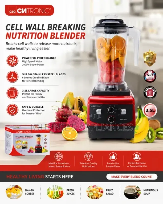 Citronic CIC-301 Nutrition Blender – 3.5L High-Power Blender