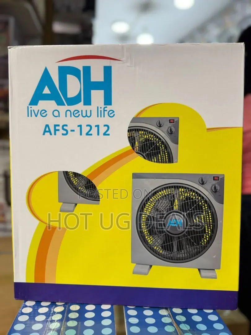 ADH Electric Box Fan – 12-Inch Portable Table Desk Fan