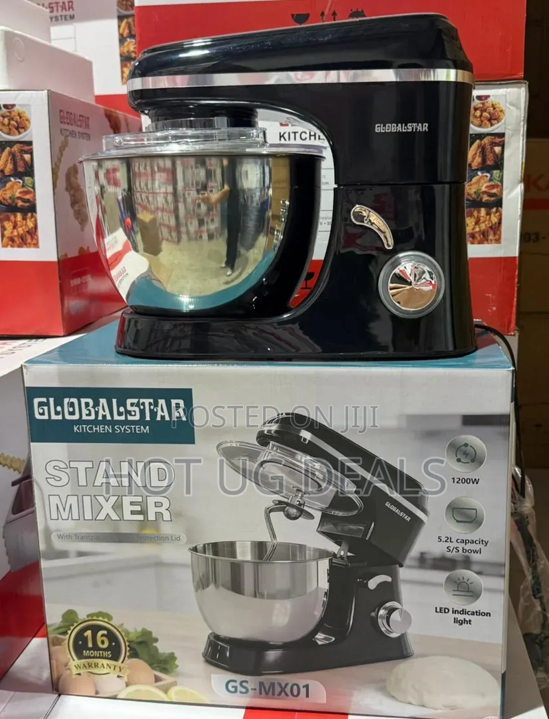Globalstar 5.2L Stand Mixer– 1200W Heavy Duty Dough Cake Mixer