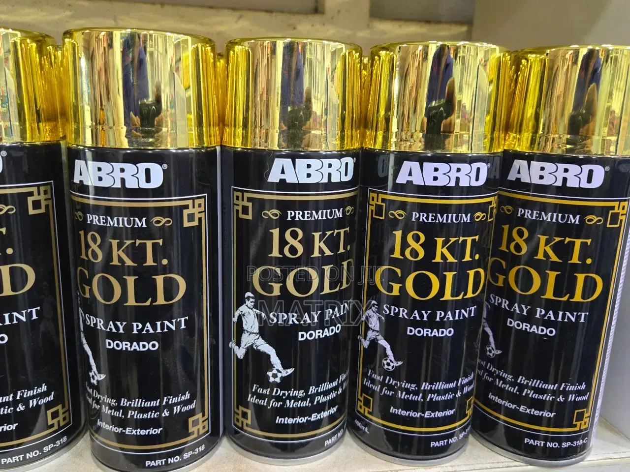 Abro Premium Gold Spray Paint 18KT